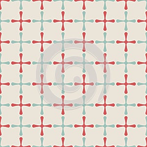 Abstract seamless pattern of ÃÂrosses with rounded corners.